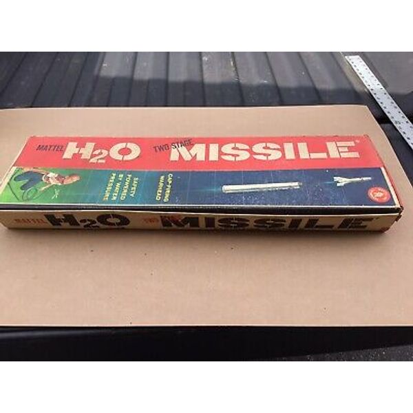 MATTEL H2O TWO STAGE MISSILE ROCKET SHIP TOY SET, BOXED 1950s