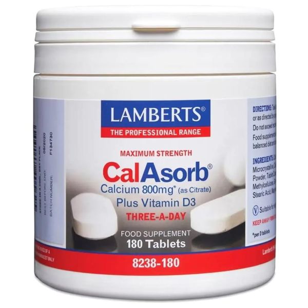 Lamberts Calasorb Calcium 800mg Plus Vitamin D3 180 Tablets