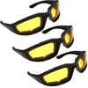 HiSurprise 3 Pair Motorcycle Riding Glasses Yellow