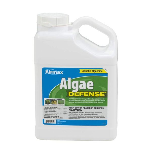 Airmax Algae Defense, Pond Algaecide Treatment, Removes Algae for Clean & Clear Lake, 1 Gallon Treats up to 8,000 sq. ft