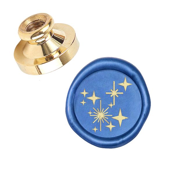 CRASPIRE Sealing Stamp Head Only Square Star Wax Seal Stamp Replacement Brass Copper Head Retro Western Wedding Confession Invitation Birthday Envelope Decoration DIY Craft Supplies