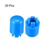 sourcing map 20pcs Tactile Push Button Switch Caps 9x12.8mm for 12x12x7.3mm Micro Tactile Switch Blue