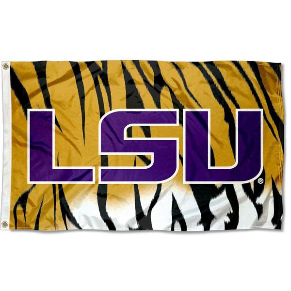 LSU Tigers Tiger Stripe 3x5 Flag