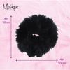 Black Solid Fur Scrunchies Pony Holder - Set of 2