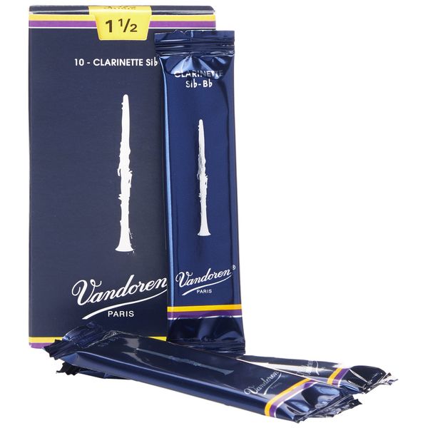 Vandoren CR101 BB Traditional Clarinet Reeds, Strength 1, Box of 10