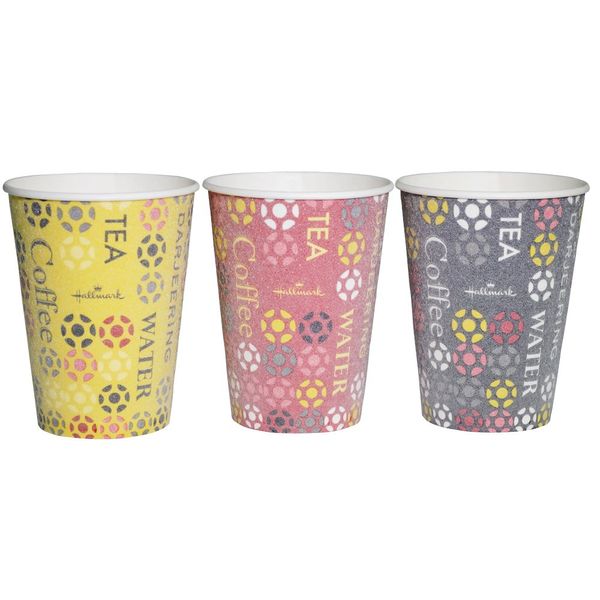 Commercial Insulated Paper Cups, 9.8 fl oz (275 ml), Pack of 50, Strong Cup, Hallmark Cafe, Capacity, Includes Graduations, 3 Colors (Gara), Made in Japan C2750DC