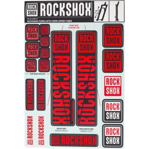 RockShox Decal Kit, 35mm, Red Color Matching Kit
