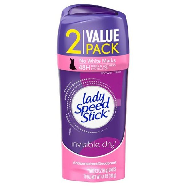 Speed Stick Women&#39;s Shower Fresh Invisible Solid Antiperspirant Deodorant 65g x 2 Twin Pack Overseas Deodorant America