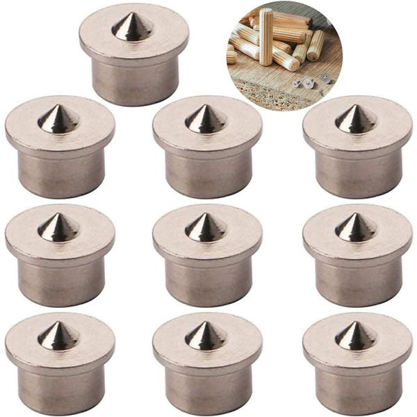 CESFONJER Dowel Pin Center Woodworking Alignment Tool Points Marker Drill Center, 8 mm Dowel Drill Center Points Pin Set (10 pcs)