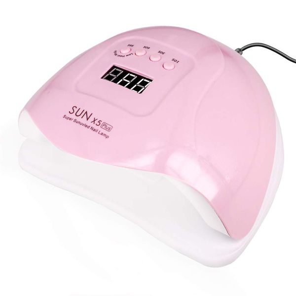 SJXING UV Gel Nail Lamp,80W Nail Dryer LED UV Light for Gel Polish-4 Timers Professional Nail Art Accessories,Curing Gel Toe Nails,Pink