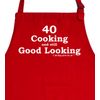 40th Birthday Cooking Still Good Looking 2 Pocket Apron Red