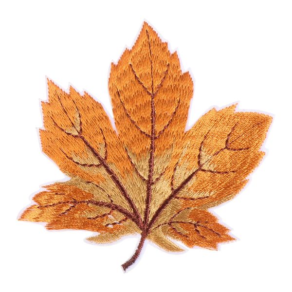 Healifty 12 pieces maple leaves patches iron on patches embroidered sewing on appliqué patch motif clothing hat sewing accessories for men women boys girls children yellow