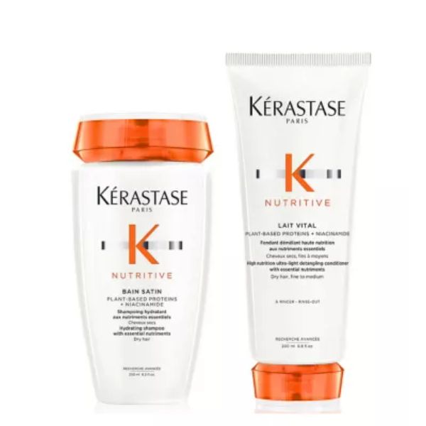 Kérastase Nutritive Shampoo and Conditioner Set, Hydrating Routine for Dry Hair, With Niacinamide, Duo Set