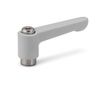 NBK Machine Components Clamp Lever (Female Thread) Flat Type LHFS-8-SG (Silver)