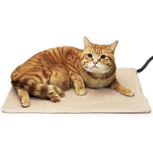 NICREW Pet Heating Pad for Dogs and Cats, 17.7"L x 15.7"W x 0.4"Th, Khaki