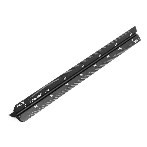 Scale Ruler Triangular Aluminum Laser Engraved 17cm (1:100/200/250/300/400/500)