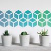 Cube Pattern Border Stencil - Geometric Pattern Border Template by CraftStar