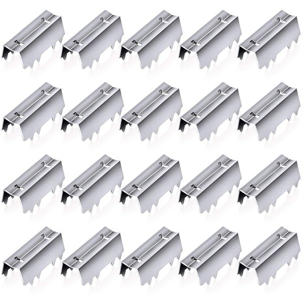 ANCIRS 25 Pack Metal Open-End Timing Belt Clamps, GT2 Open Belt Clips for 3D Printer Projects-Silver