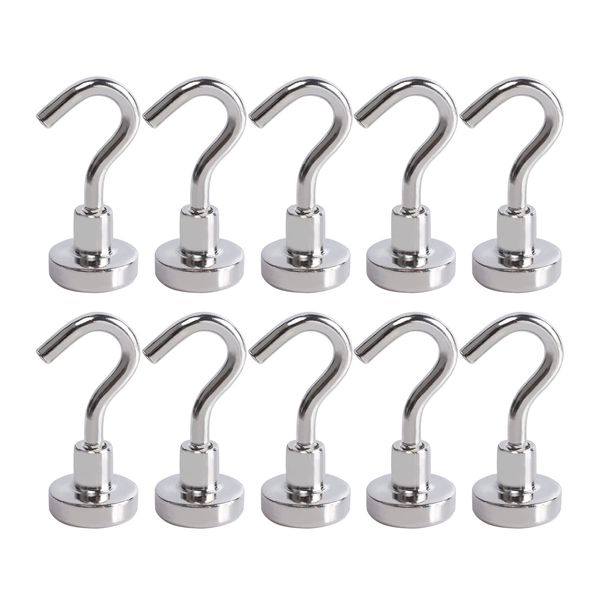 Super Strong Magnetic Hook, Wall Hook, Diameter 0.6 inch (16 mm), Strong Neodymium Magnet, Stainless Steel, Rust Resistant, Vertical Load Capacity 17.7 lbs (8 kg), Kitchen Supplies, Shower Hooks, Ceiling Hooks, Refrigerator, Entrance Key, Holder, Perfect 