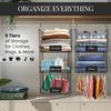 5-Tier Adjustable Hanging Closet Organizer – Maximize Hanging Storage W/ 4 Hangi