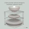simplywire – 3 Tier Plate Rack - Kitchen Cupboard Organiser – Chrome - Square