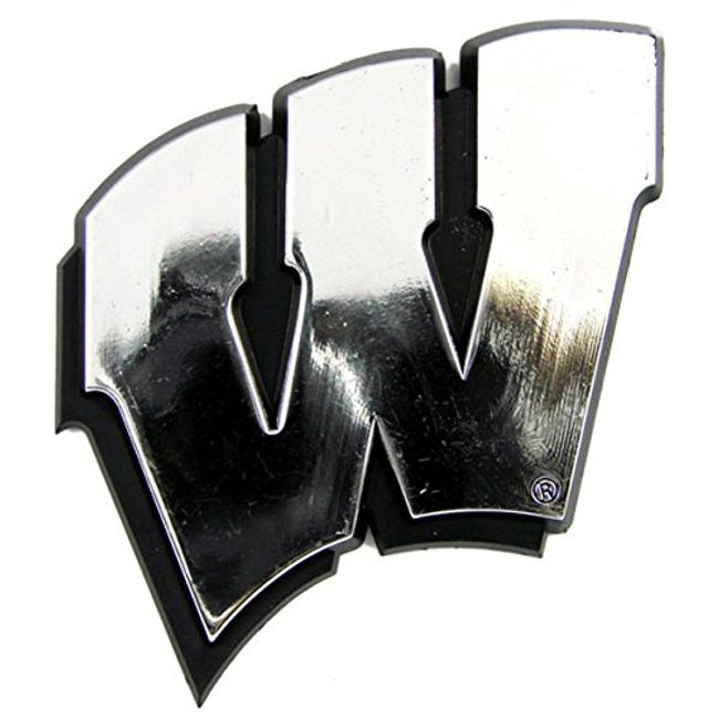 Licensed NCAA Wisconsin Badgers Chrome Finish Plastic Emblem Decal Badge