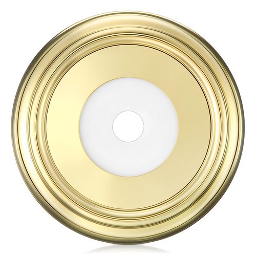 Enhon Metal Tub Spout Cover Ring, Bathroom Faucet Remodeling Wall Plate with Foam Gasket, 1-1/2 Inch ID and 3-5/8 Inch OD (Polished Brass)