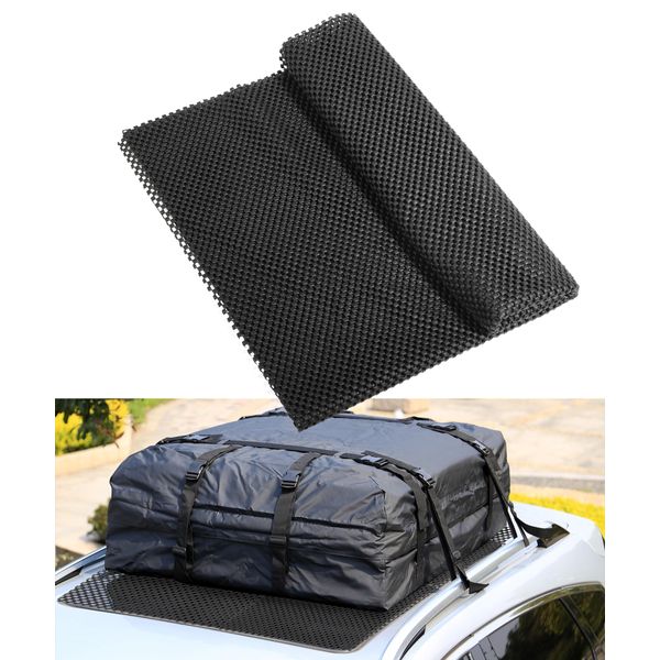 RACOONA Roof Rack Pads,Roof Rack Pad for Rooftop Cargo Bag,51"x43" Roof Cargo Bag Protective Mat,Car Accessories Roof Rack Accessories Car Roof Protective Mat Non-Slip Rack Pad,Fits Most Vehicles