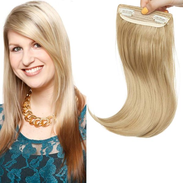 SEGO Pony Haarteil 2 Clips Extensions Fringe Bangs One Piece In Front Hair Haarverlängerung wie Echthaar Mittelblond