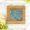 Irises (Van Gogh) Bamboo Trivet with Ceramic Tile Insert