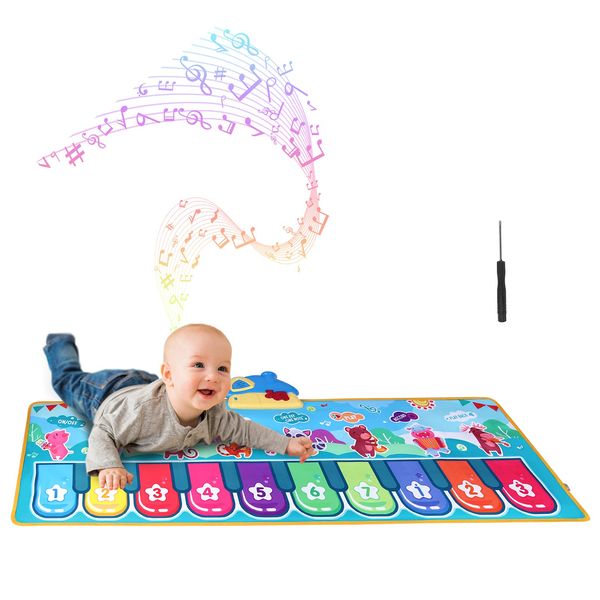 Piano Mat, Kids Music Dance Mat with 28 Sounds Floor Piano Keyboard Musical Touch Play Mat Educational Toys Birthday for Children Toddlers Baby Boys Girls 1-5 Years Old