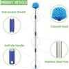 110"  Long Extend Handle Cobweb Duster Reach Medium Stiff Bristle Brush Cleaning