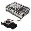 ZDE Acrylic Case with Active Cooler Fan 9 Layers Clear Case for Raspberry Pi 5 4GB/8GB