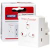 STATUS 3 Way Multi Plug Adapter | UK 3 Pin Multi Plug Adaptor | Individually Switched Fuse | S3WASPSCX2