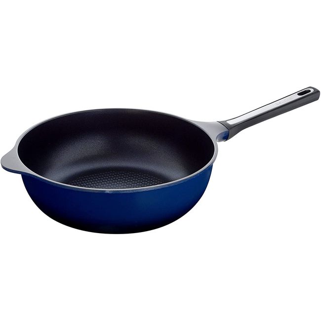 Ernest 77018 Frying Pan, Deep 11.0 inches (28 cm), Belfina Light Premium for Gas Fire, Blue