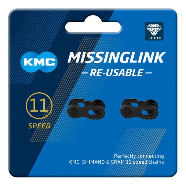 KMC CL555R 11SPEED Missing Link DLC Black 2 Pair 1 Set KMC-CL555RDLC2 Medium