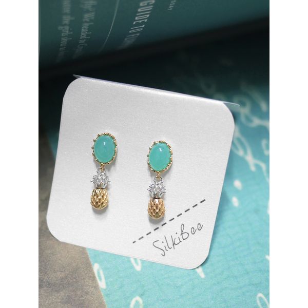 Beach Pineapple Earrings Mint Drop