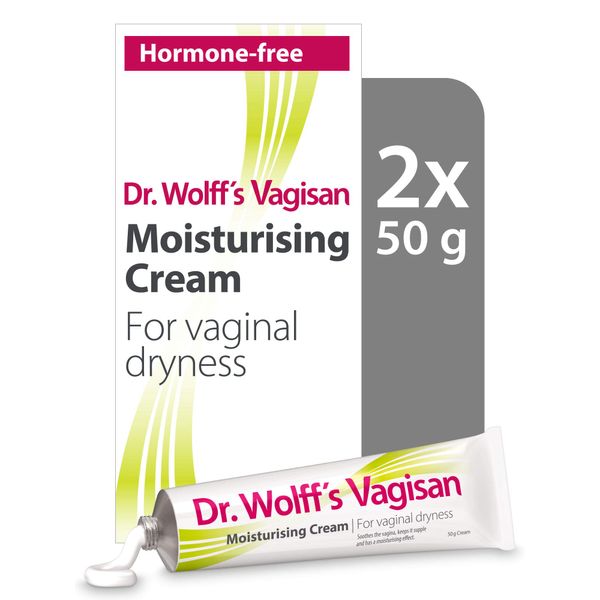 Dr. Wolff´s Vagisan Moisturising Cream | Hormone Free Vaginal Moisturiser for Vaginal Dryness | Intimate Cream for Daily Vaginal Health | 2X 50g