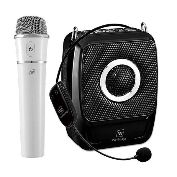 Bluetooth Voice Amplifier Personal Portable Pa System, 25W Megaphone Speaker with 2 Wireless Mics, Voice Amplifier with Wireless Microphone System for Teachers Teaching Singing Outdoor Indoor ect