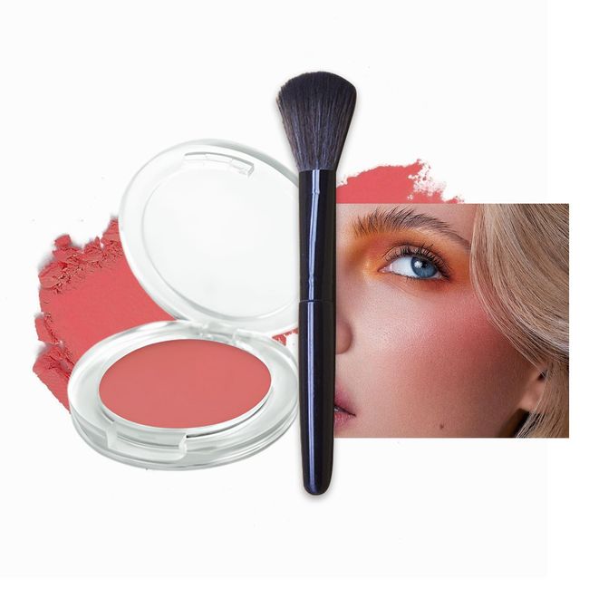 Blushers for Cheeks Make up Blusher, Pink Powder Blushes Korean Makeup Blush, Peach Red Matte Blush Palette, Natural Look Long-Lasting Sweat-Resistant Blush(Tomato)