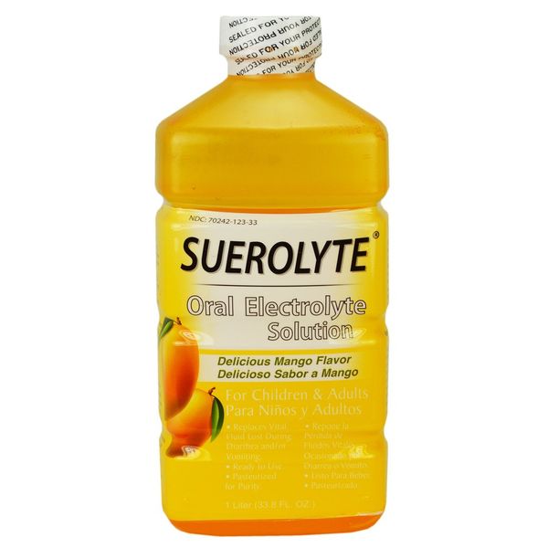 Electrolyte Drink, Hydration Drink Suerolyte Mango Oral Electrolyte Solution 33.8 Oz