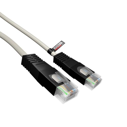 rhinocables X-Over Cat5e Ethernet Cable, RJ45 Cable, Twisted Pair Crossover Cable Network LAN Cat5 Patch Lead, Coloured Internet Cable (0.5m (50cm), Grey)
