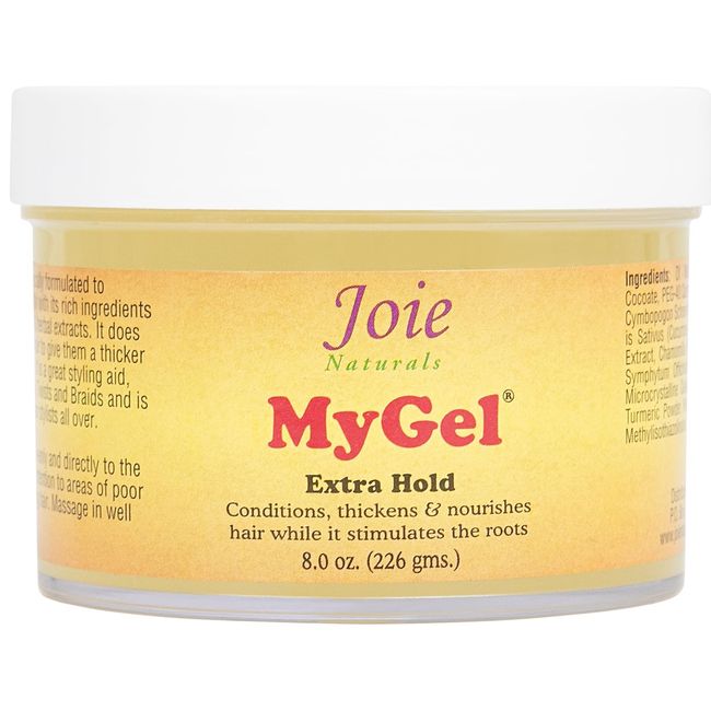 ILIOS Joie Naturals MyGel Extra Hold-Hair Styling Gel - Moisturizing Formula with Plant Oils and Herbal Extracts – Curly Hair Gel for Twists, Braids and Locks, 8 OZ Packaging.