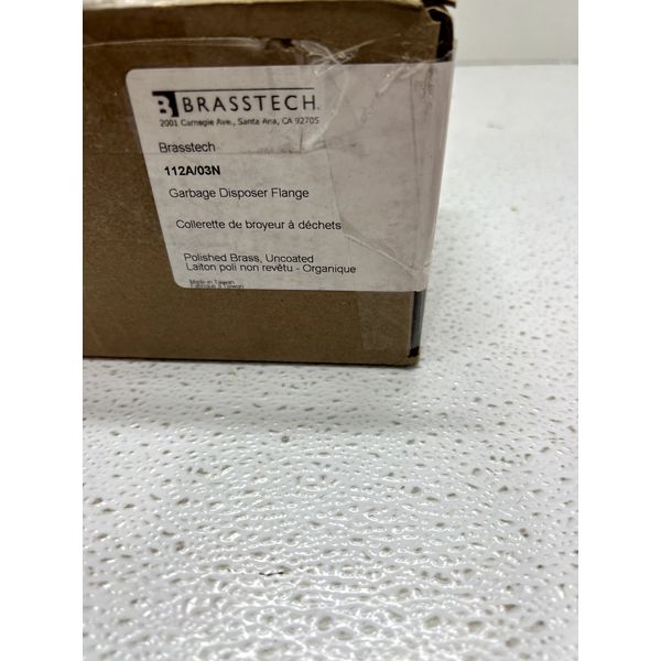 112A/03N Brasstech Garbage Disposer Flange Uncoated Polished Brass READ**