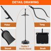 5PCS Fireplace Tools Sets Black Handle Wrought Iron Large Fire Tool Set Indoor