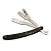 CS Black Pattern Stainless Straight Edge Barber Razor +100 Premium Single Blades