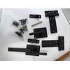 12 in. Matte Black Cast Iron Drop Bar Gate Set with (2) 6 in. Tee Hinges