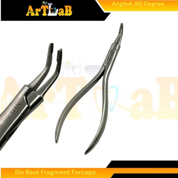 Micro Root Fragment Forceps 5in with a 90 Degree Angle German Stainless Steel