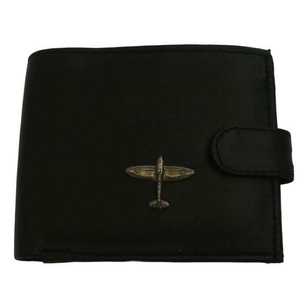 Spitfire Black Leather Mens Wallet RFID Protection