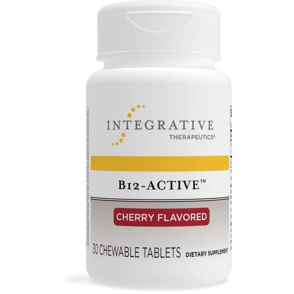 Integrative Therapeutics - B12-Active - Fast-Absorbing -Methylcobalamin - Cherry Flavored - 30 Chewable Tablets